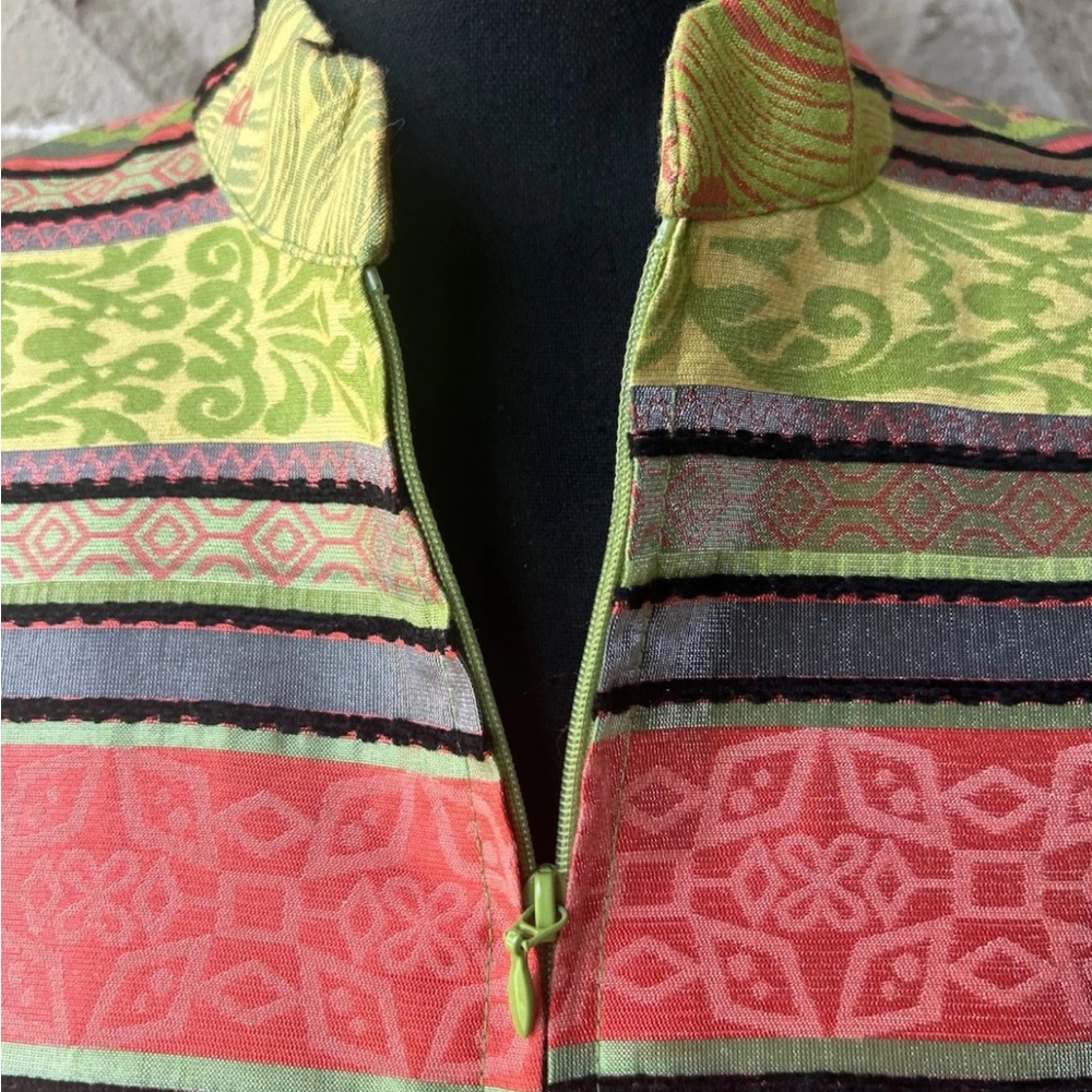 Joni B. Spring Jacket Medium Multicolored Zip Fro… - image 2